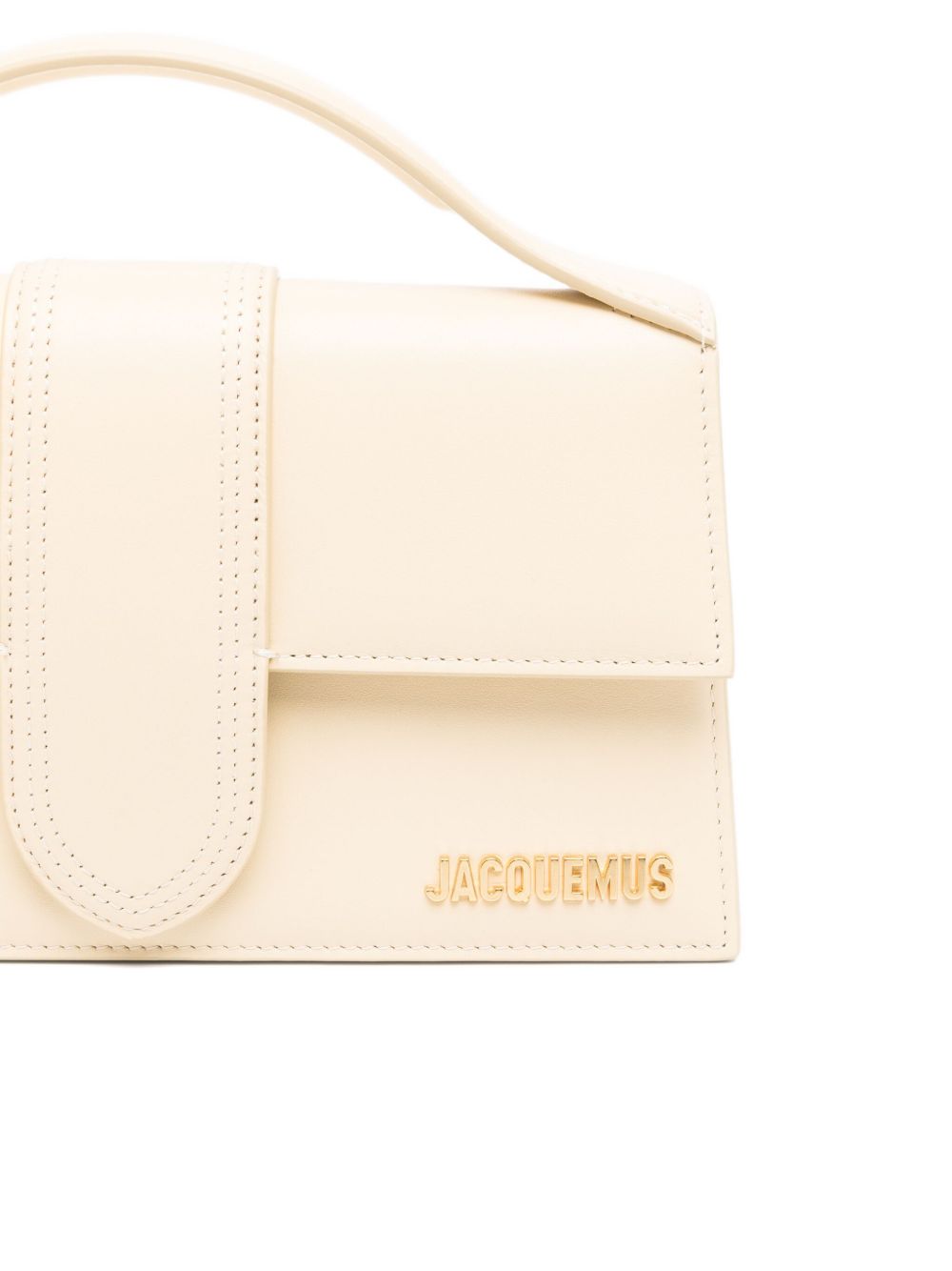 JACQUEMUS Le Grand Bambino Top Handle Calf Leather Tote Bag Ivory