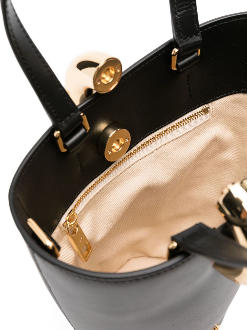 JACQUEMUS Le Petit Bambola Asymmetrical Calf Leather Tote Bag Black black
