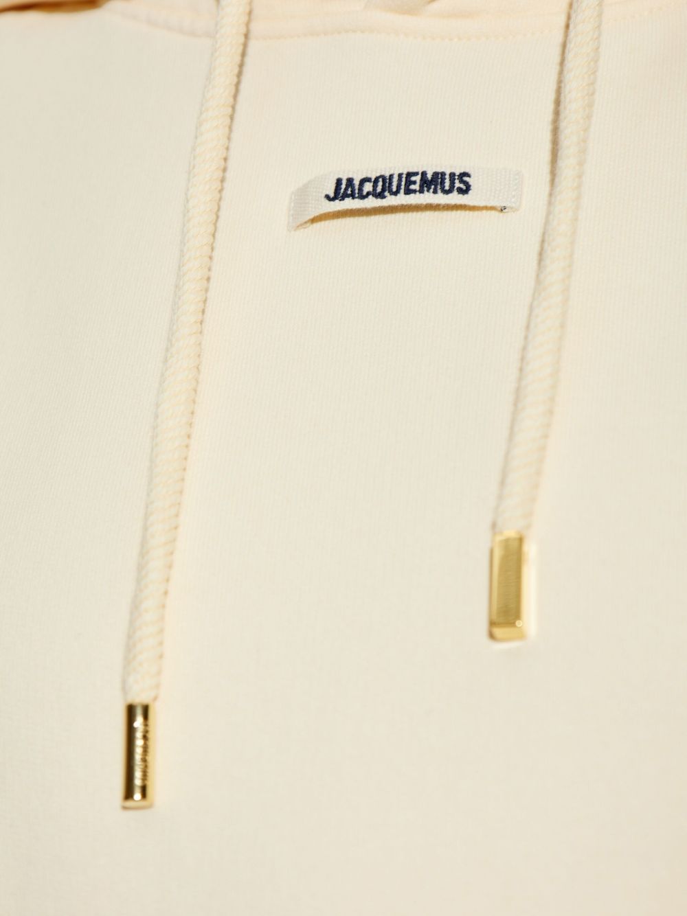 Jacquemus Cropped Gros Grain Hoodie in Beige Beige