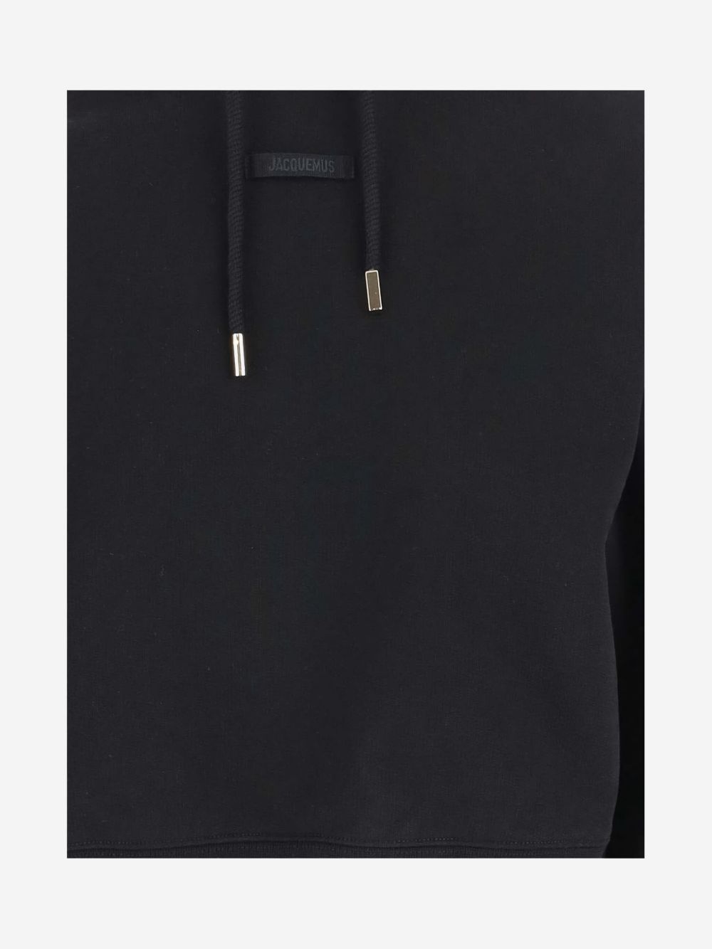 Jacquemus Gros Grain Drawstring Cotton Hoodie Black