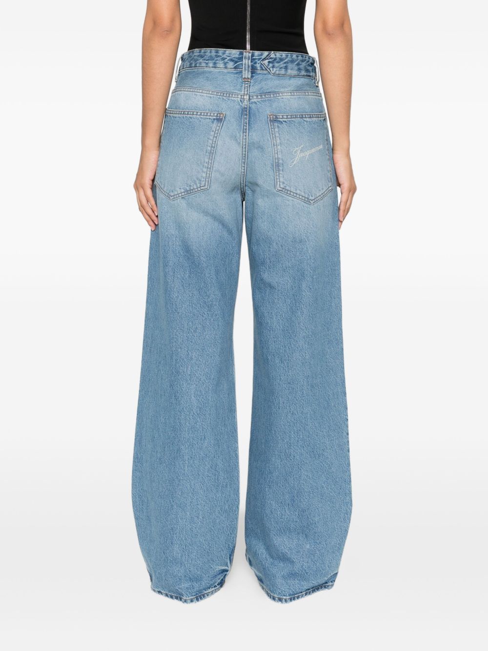 Jacquemus Le De-Nimes Large Indigo Blue Wide-Leg Jeans Clear Blue