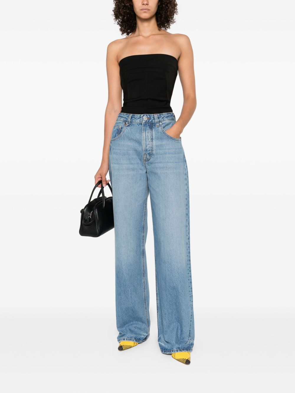 Jacquemus Le De-Nimes Large Indigo Blue Wide-Leg Jeans Clear Blue