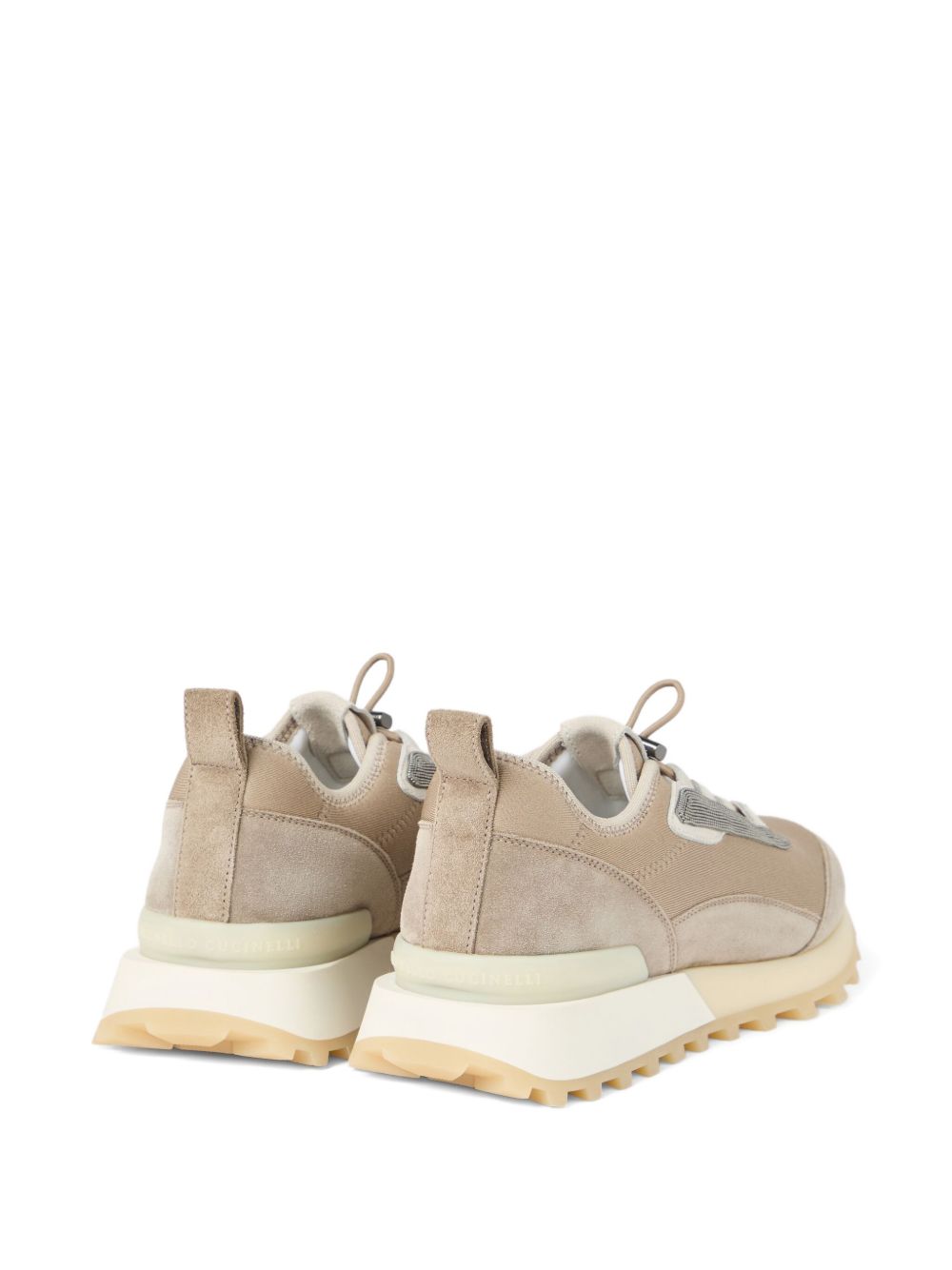 Brunello Cucinelli Runners in Techno Fabric and Suede Beige