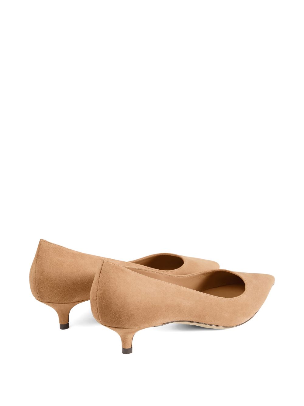 Jimmy Choo Amelia suede pointed-toe kitten heels in beige