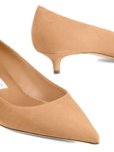 Jimmy Choo Amelia suede pointed-toe kitten heels in beige