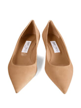 Jimmy Choo Amelia suede pointed-toe kitten heels in beige