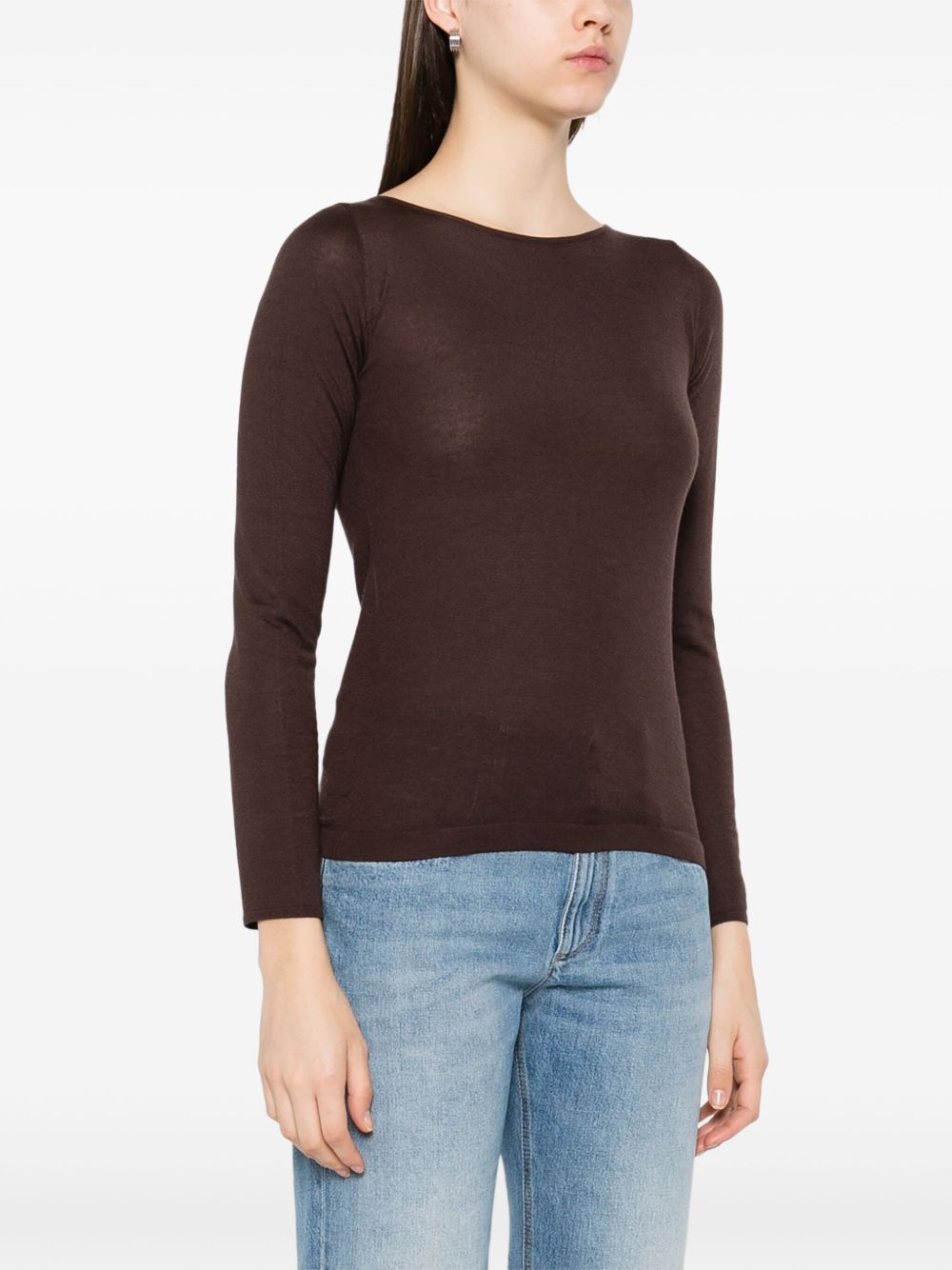 Brunello Cucinelli Cashmere Boat-Neck Sweater Brown