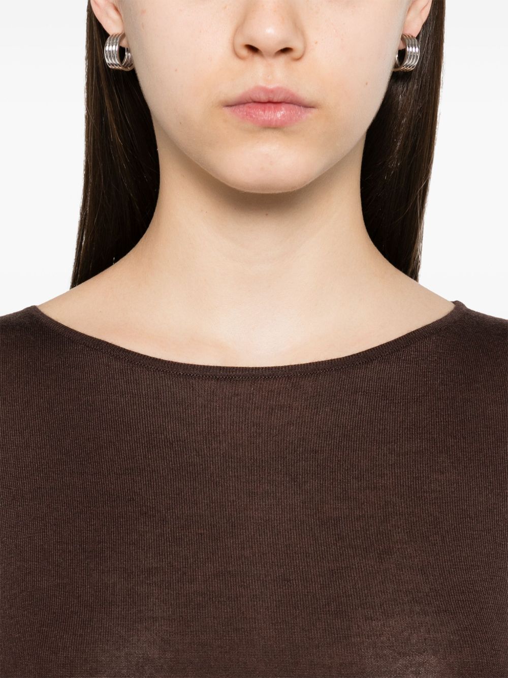 Brunello Cucinelli Cashmere Boat-Neck Sweater Brown