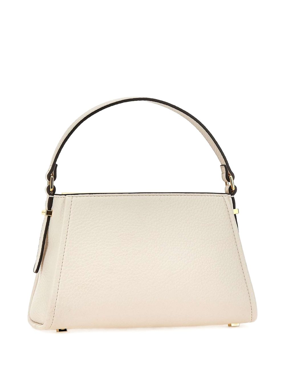 Elisabetta Franchi Small Off-White Logo Plaque Tote Bag White