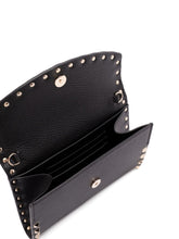 Valentino Garavani Rockstud Calf Leather Chain Clutch Black