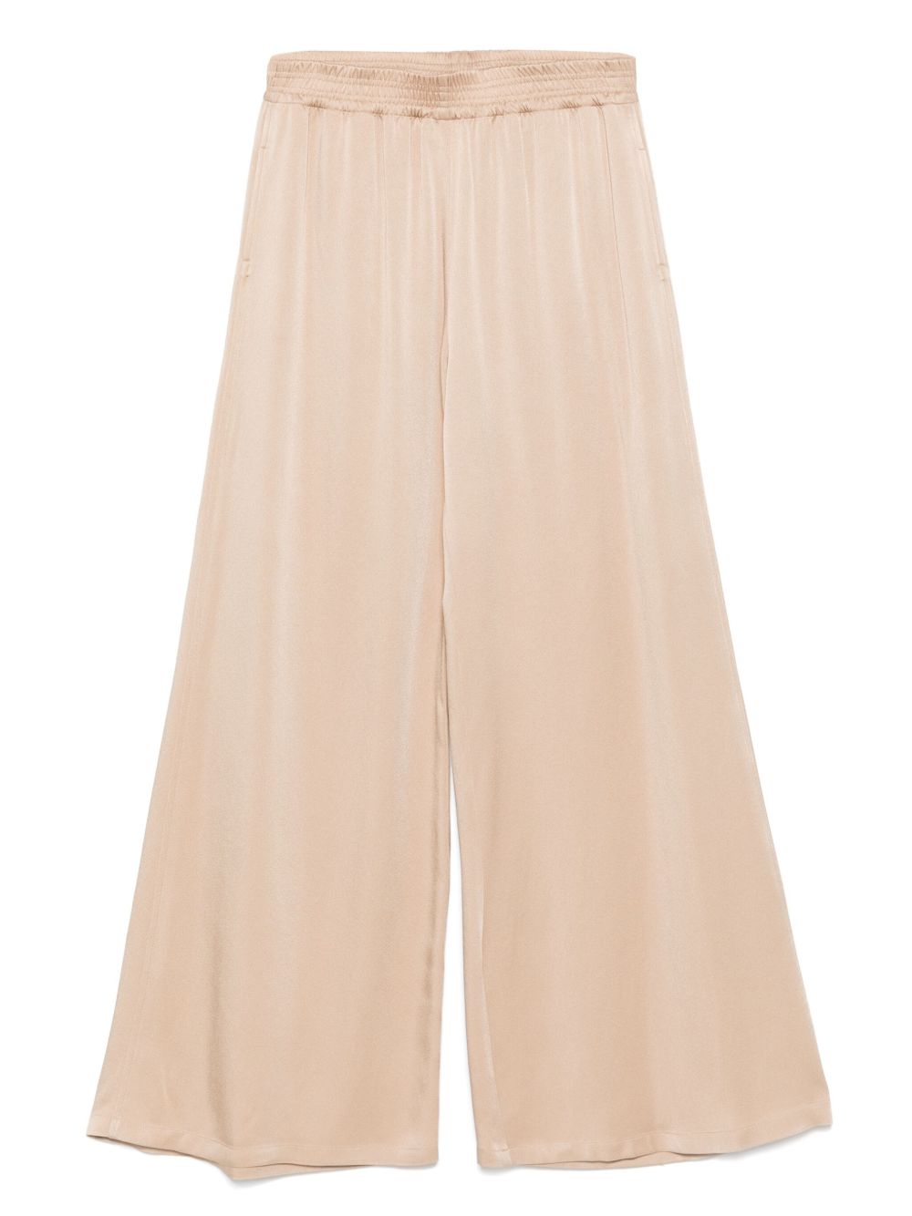 Fabiana Filippi Wide-Leg Powder Trousers with Elasticated Waist in Beige Powder