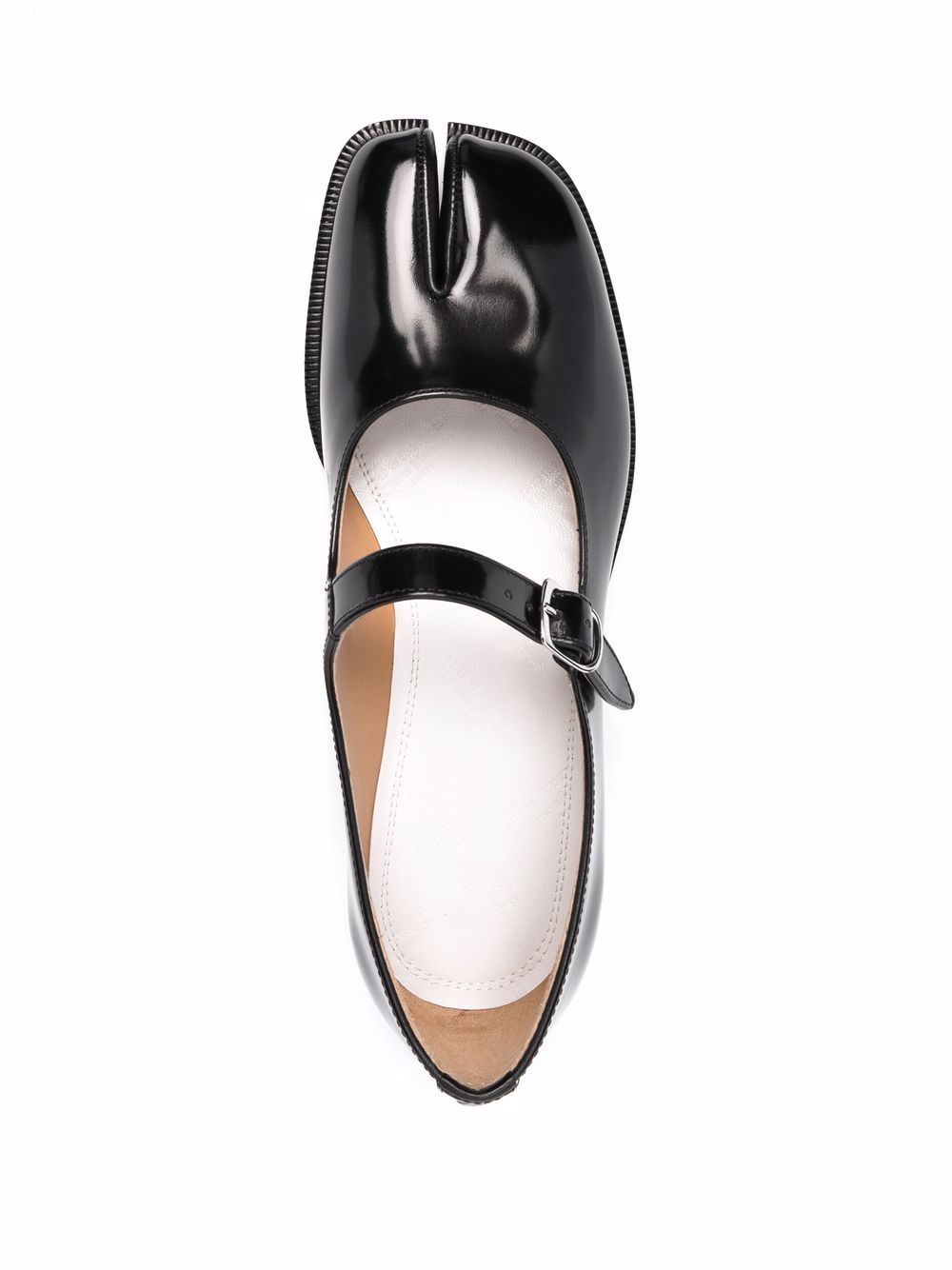 Maison Margiela Tabi Patent Leather Mary Jane Ballet Flats Black
