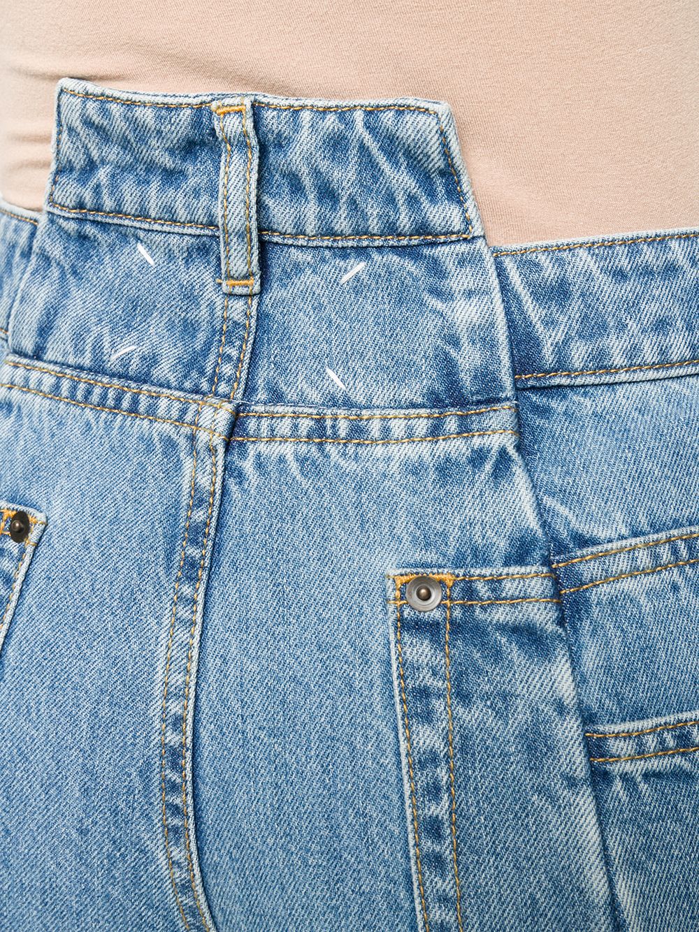 Maison Margiela Wide-Leg Décortiqué Denim Jeans Clear Blue