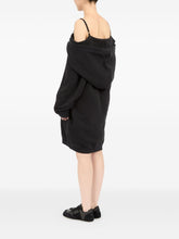MM6 Maison Margiela Twisted Front Cotton Mini Dress Black Black