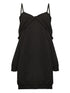 MM6 Maison Margiela Twisted Front Cotton Mini Dress Black Black