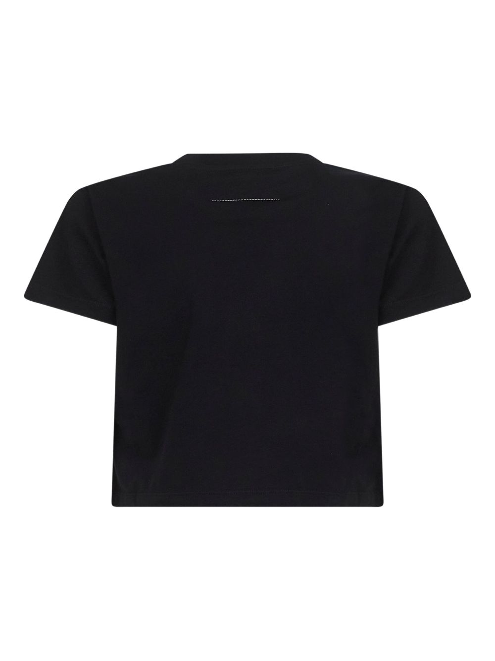 MM6 Maison Margiela Signature Cropped Logo Cotton T-Shirt Black