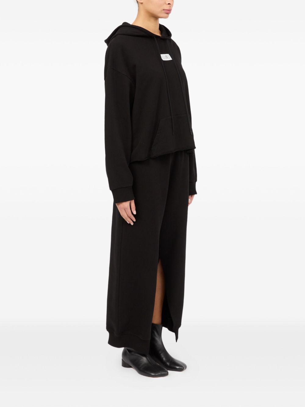 MM6 Maison Margiela Signature Numbers Motif Cotton Hoodie Black