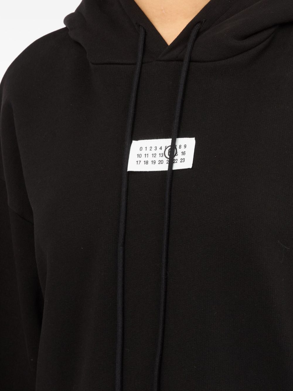 MM6 Maison Margiela Signature Numbers Motif Cotton Hoodie Black