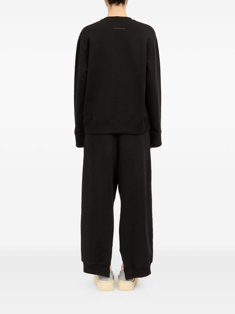 MM6 Maison Margiela Logo-Appliqué Cotton Sweatshirt Black Black