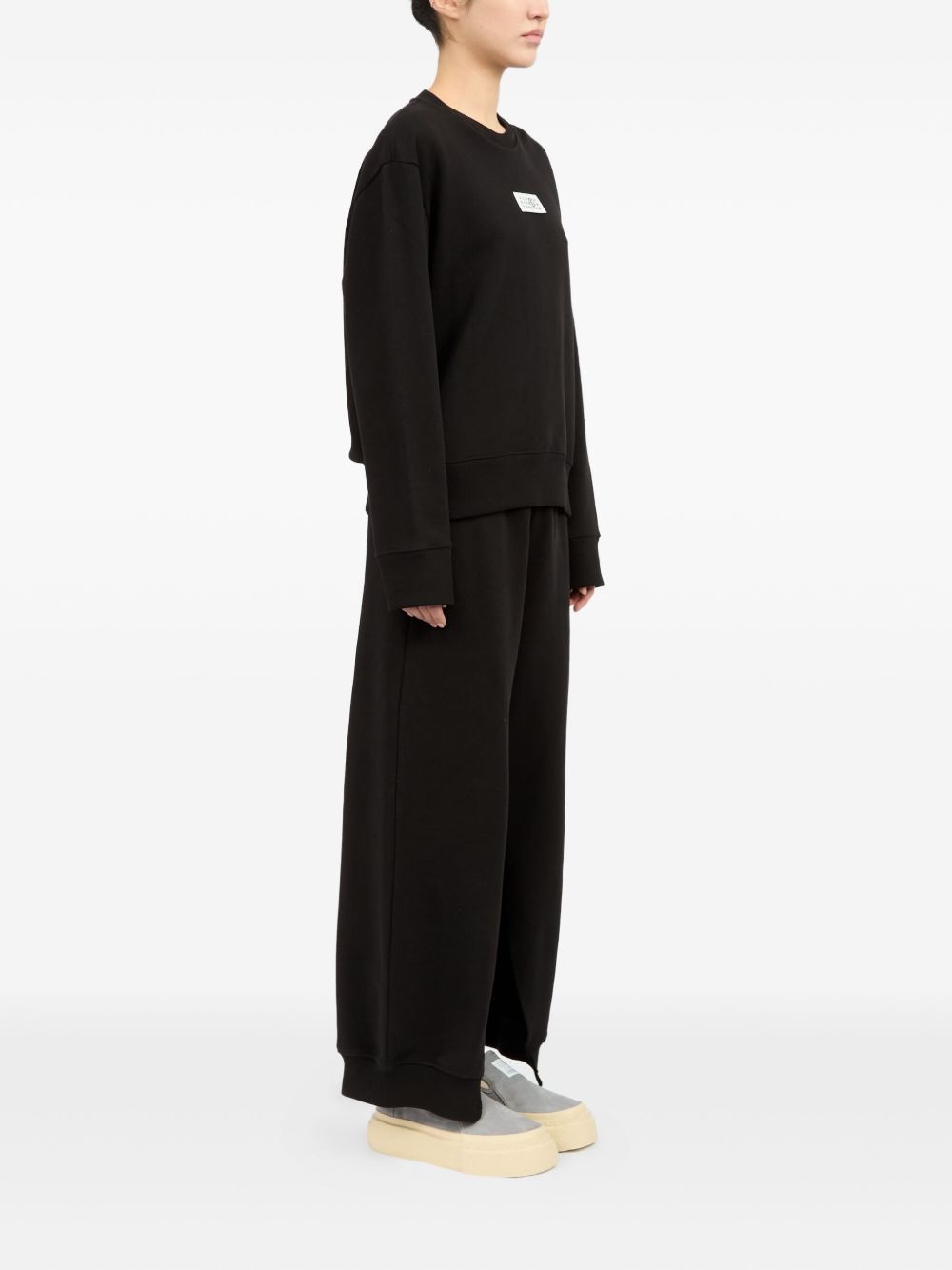 MM6 Maison Margiela Logo-Appliqué Cotton Sweatshirt Black Black