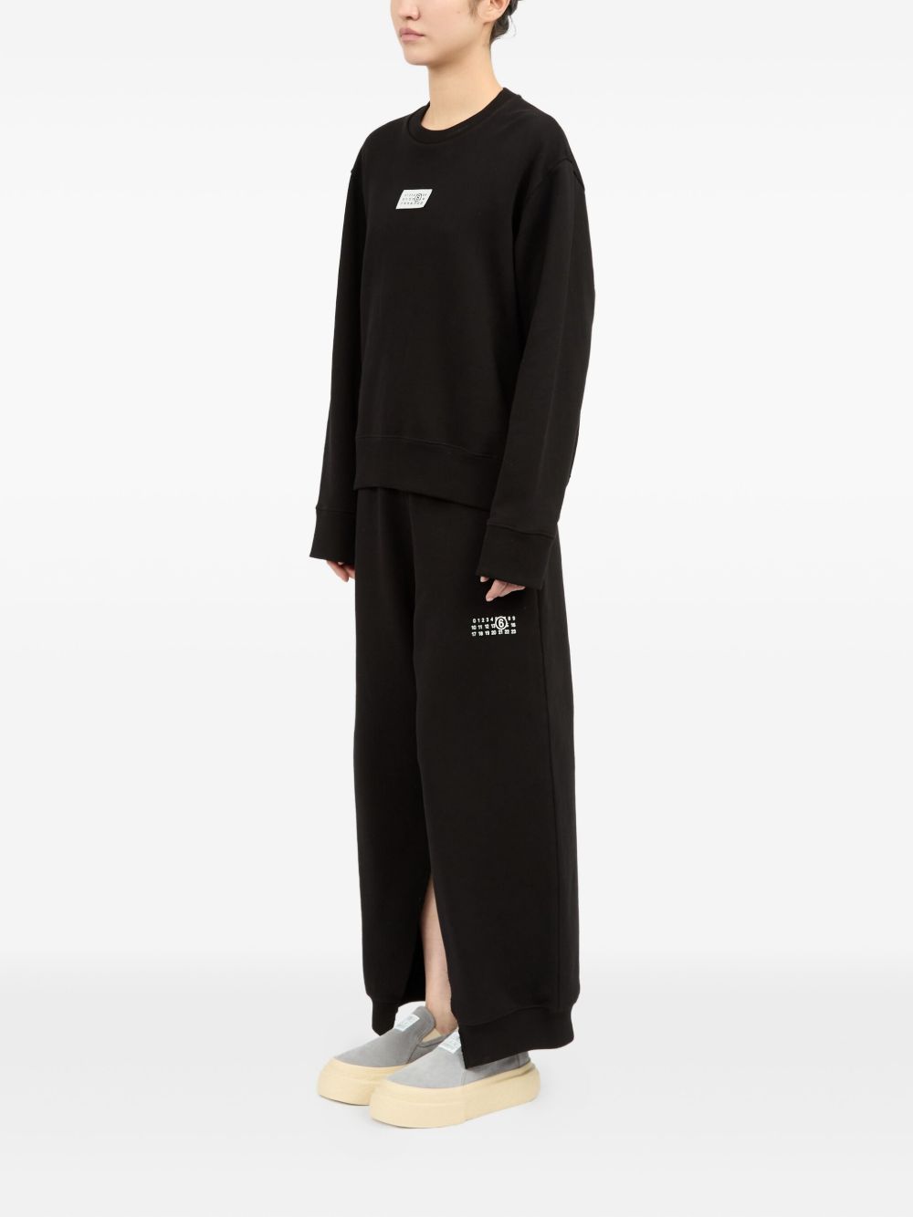 MM6 Maison Margiela Logo-Appliqué Cotton Sweatshirt Black Black