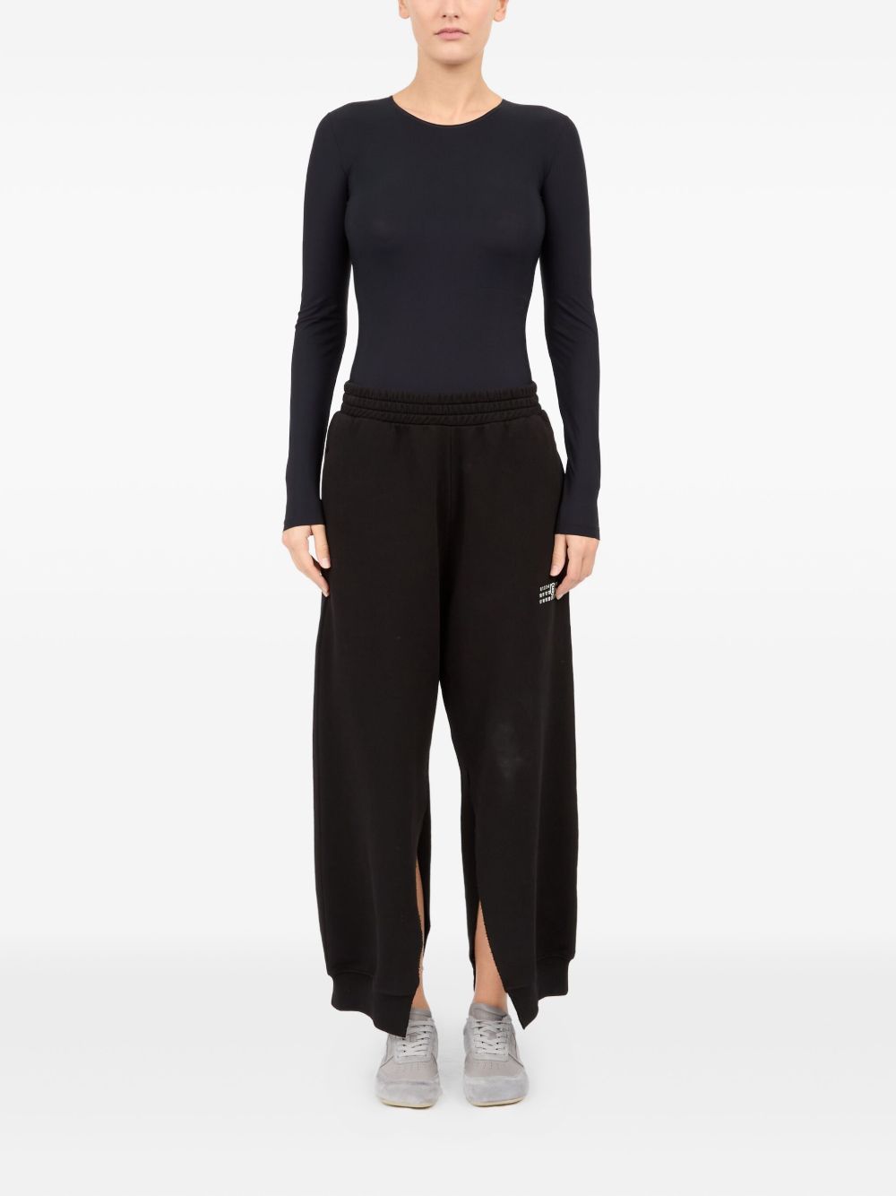 MM6 Maison Margiela Cotton Wide-Leg Trousers Black Black
