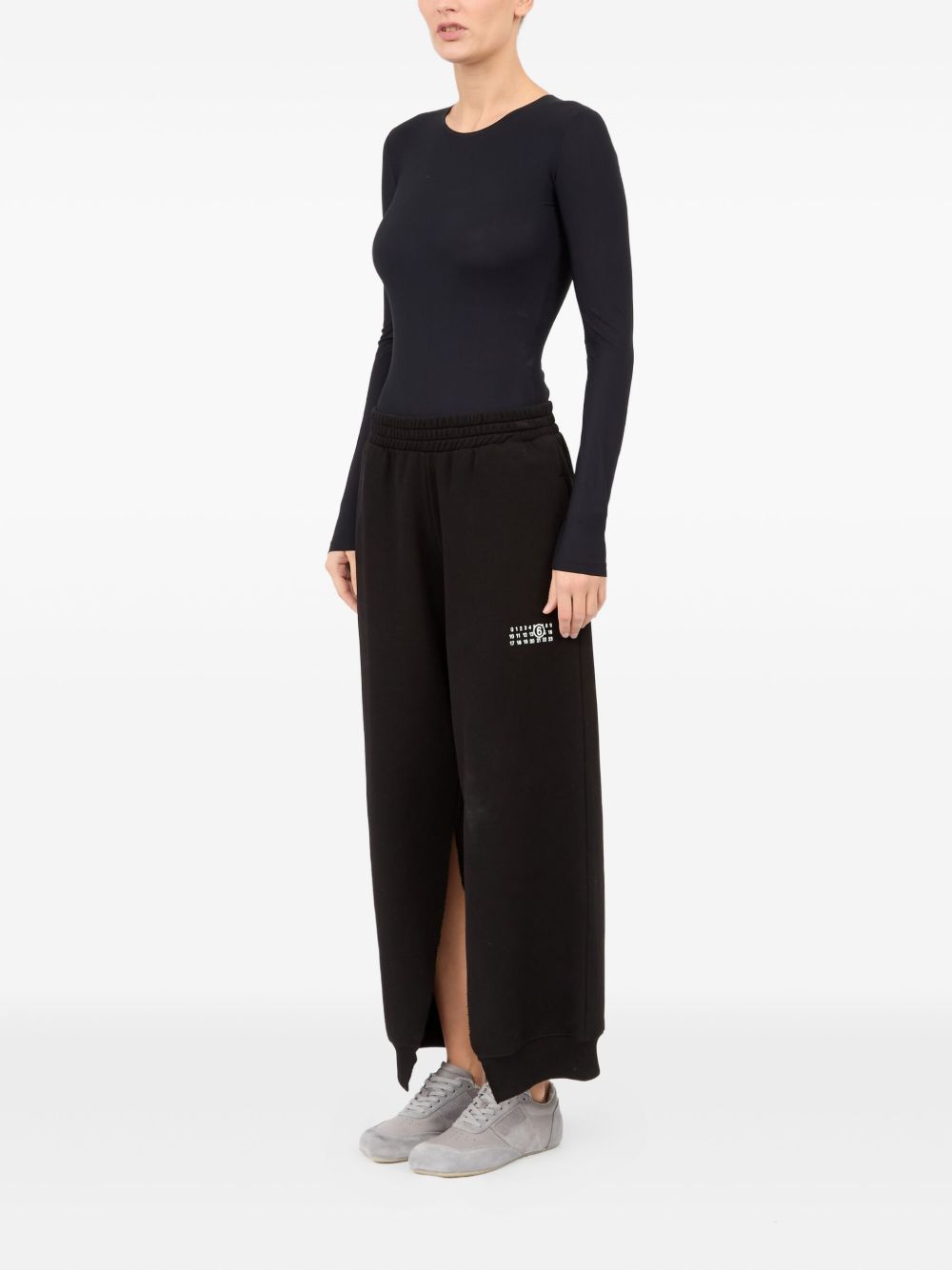 MM6 Maison Margiela Cotton Wide-Leg Trousers Black Black