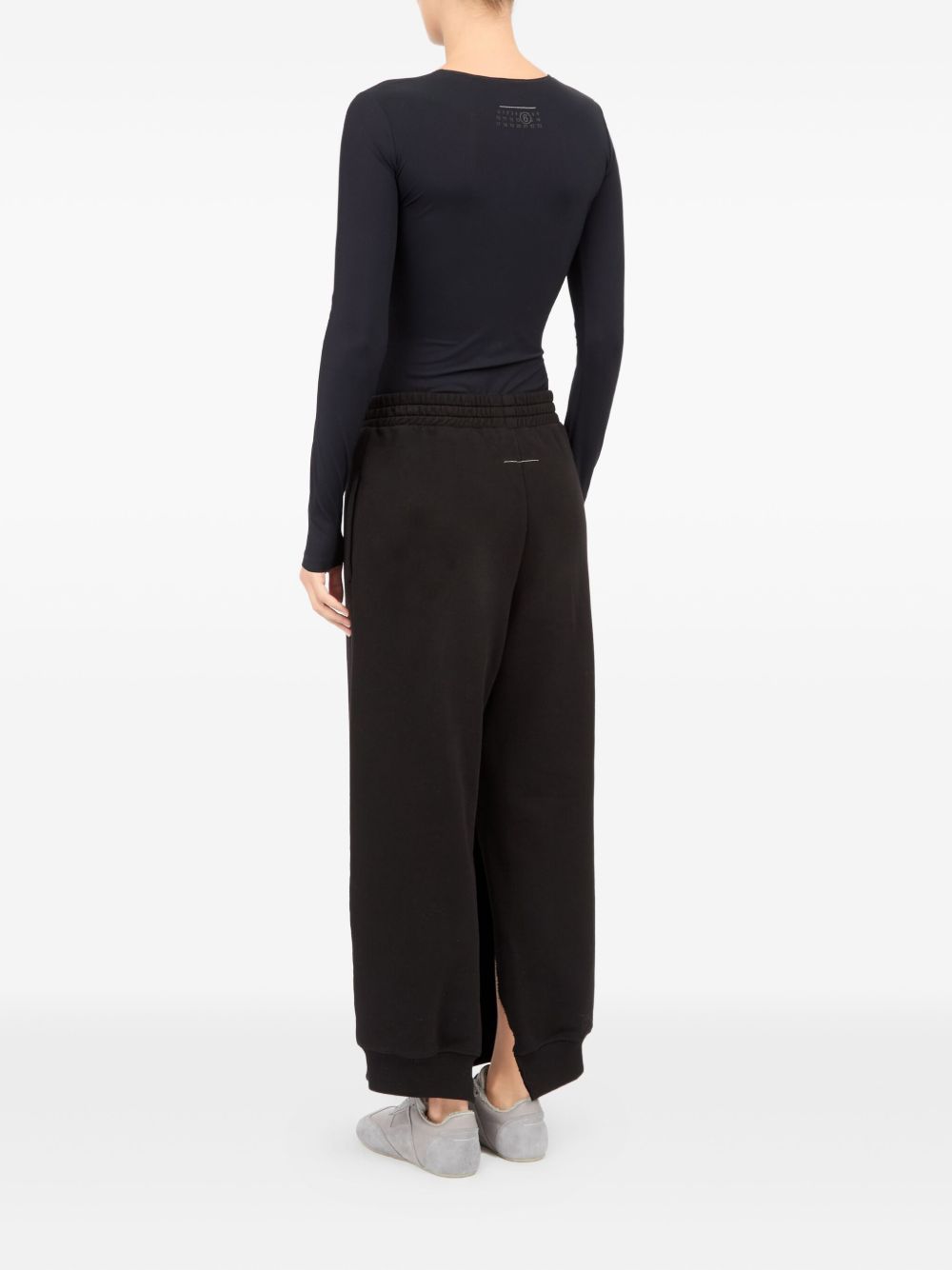 MM6 Maison Margiela Cotton Wide-Leg Trousers Black Black