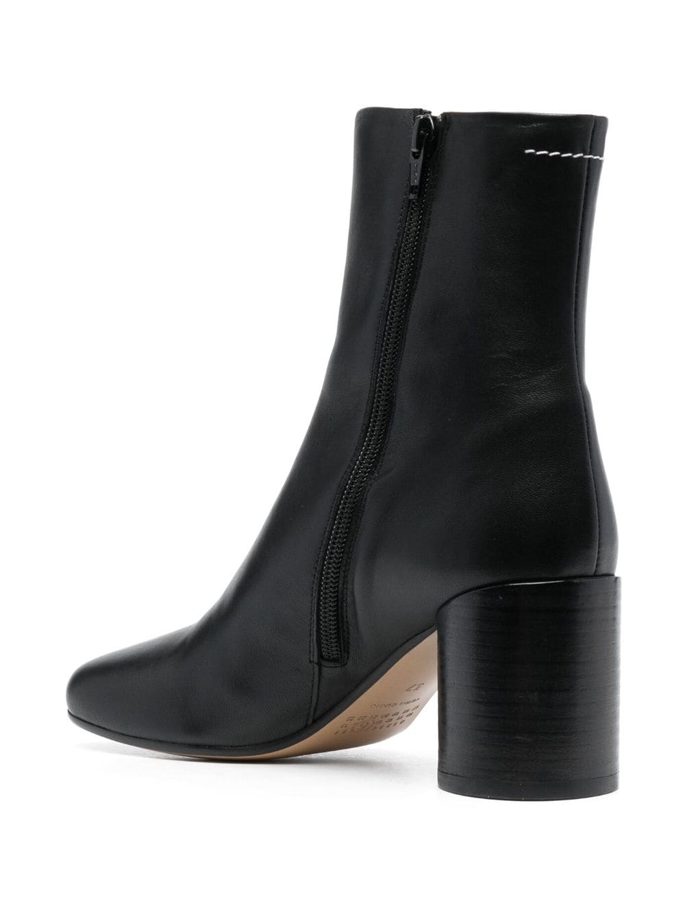 MM6 Maison Margiela 70mm Ankle Leather Boots Black black
