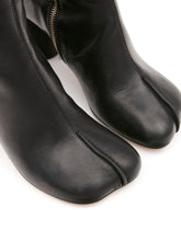 MM6 Maison Margiela Tabi Toe Calf Leather Mid-Heel Boots Black