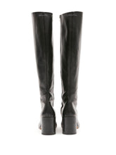 MM6 Maison Margiela Tabi Toe Calf Leather Mid-Heel Boots Black