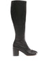 MM6 Maison Margiela Tabi Toe Calf Leather Mid-Heel Boots Black