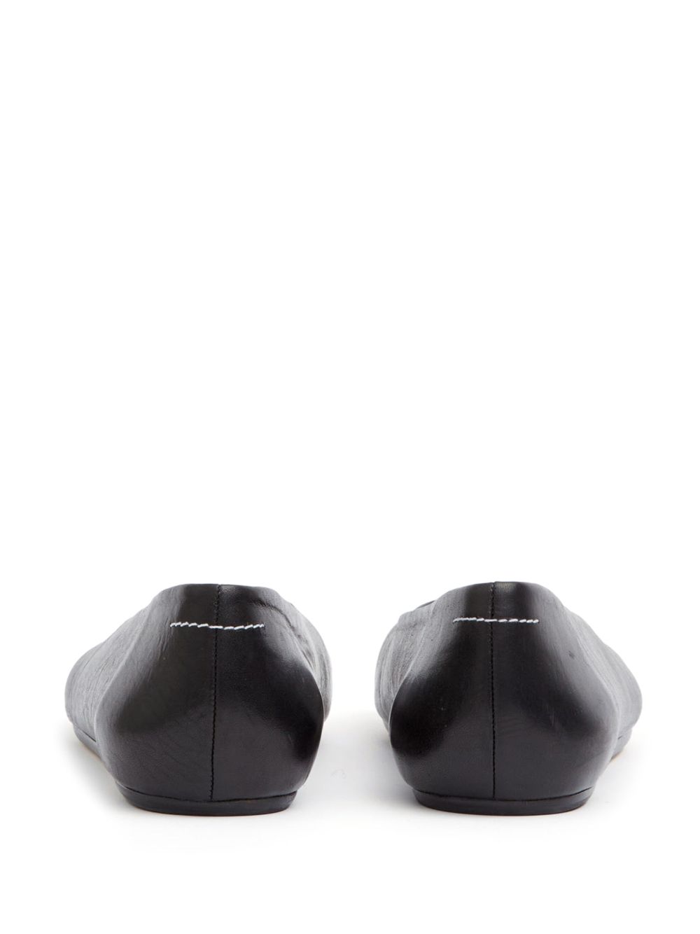 MM6 Maison Margiela Flat Leather Ballet Shoes Black