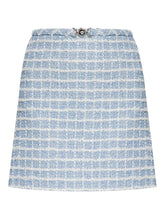 Versace Tweed Medusa Mini Skirt Blue