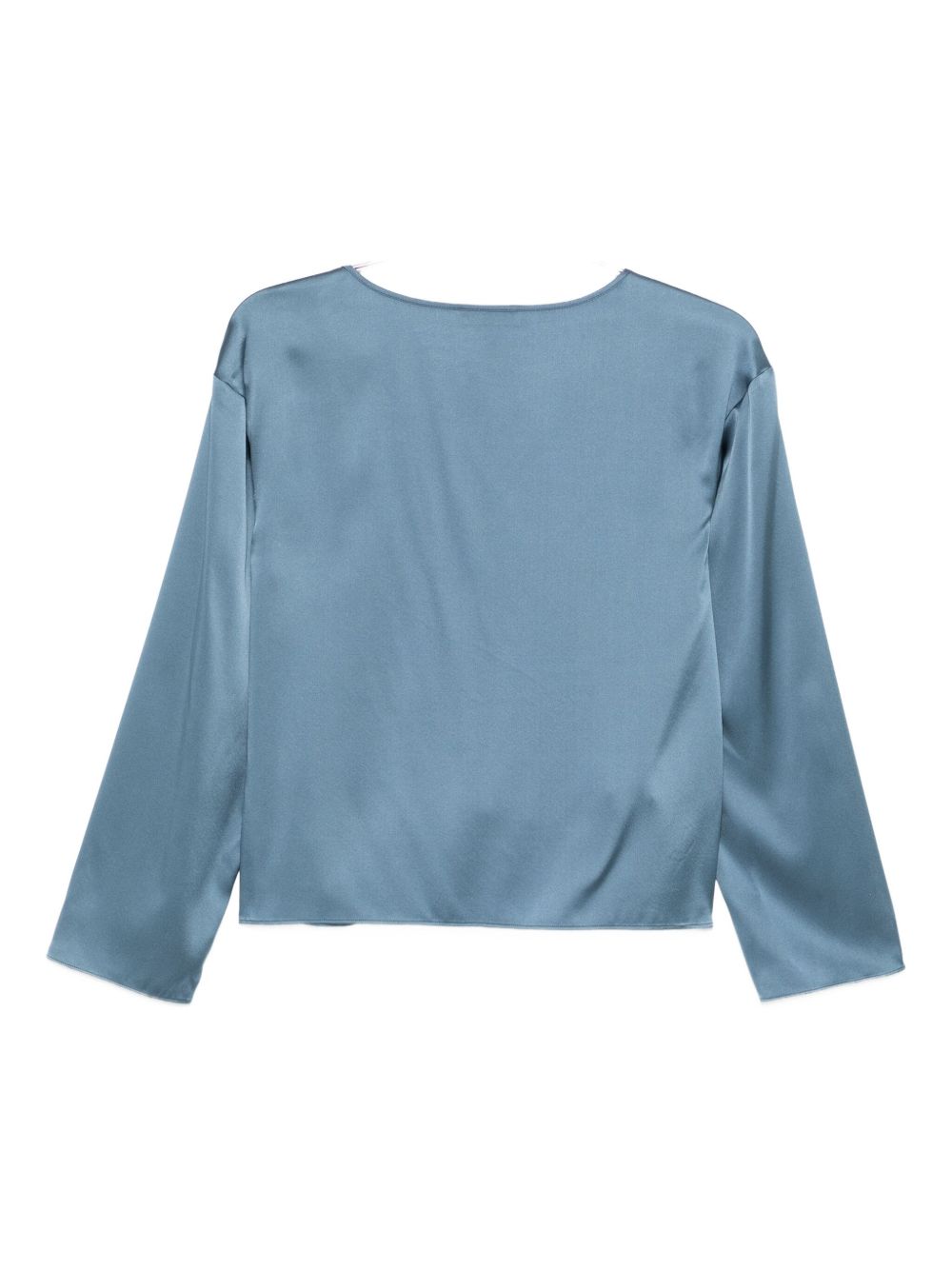 Emporio Armani Satin Silk Boxy Blouse Blue