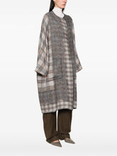 Pierre Louis Mascia Checked Wool Kimono Dress Grey