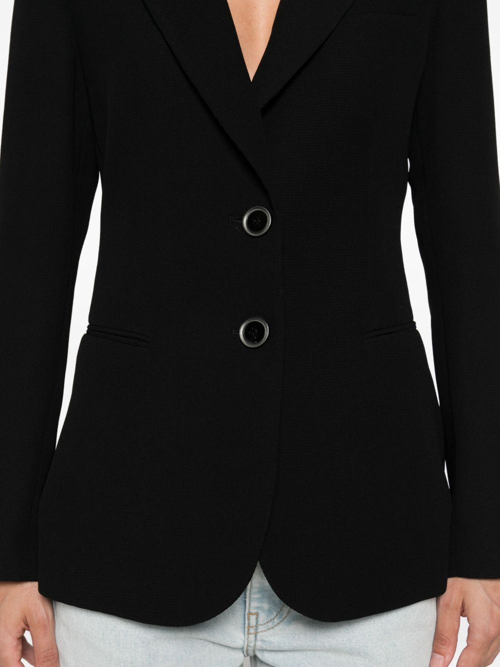 Emporio Armani Single-Breasted Black Blazer Jacket Black