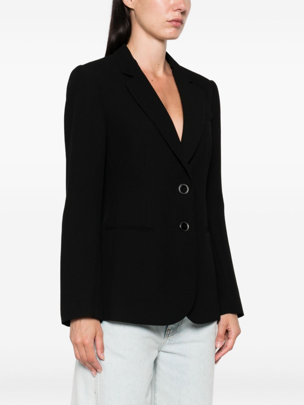 Emporio Armani Single-Breasted Black Blazer Jacket Black