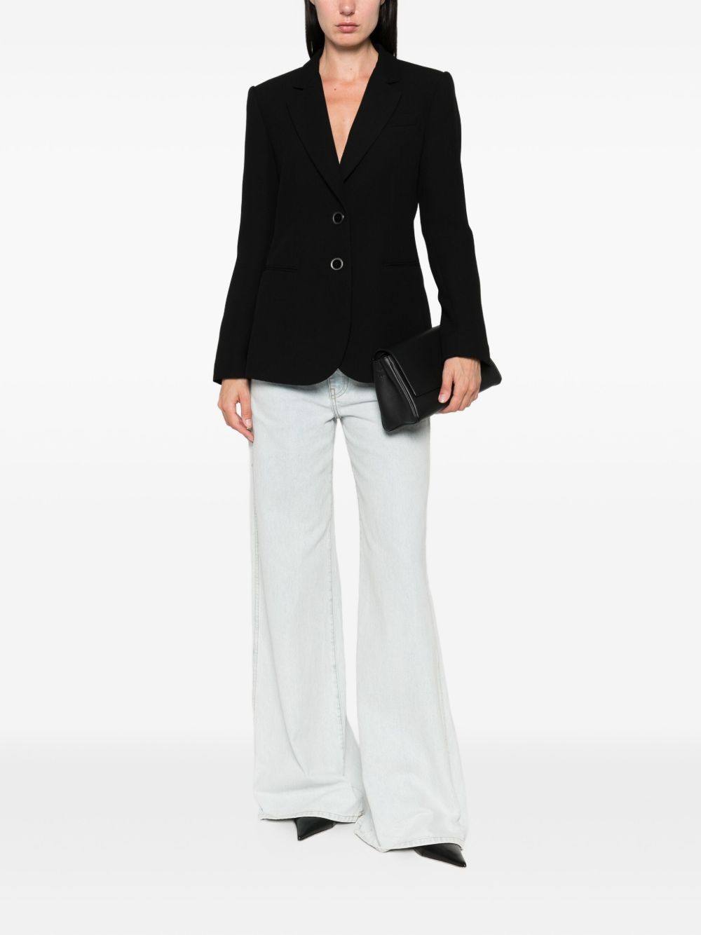 Emporio Armani Single-Breasted Black Blazer Jacket Black