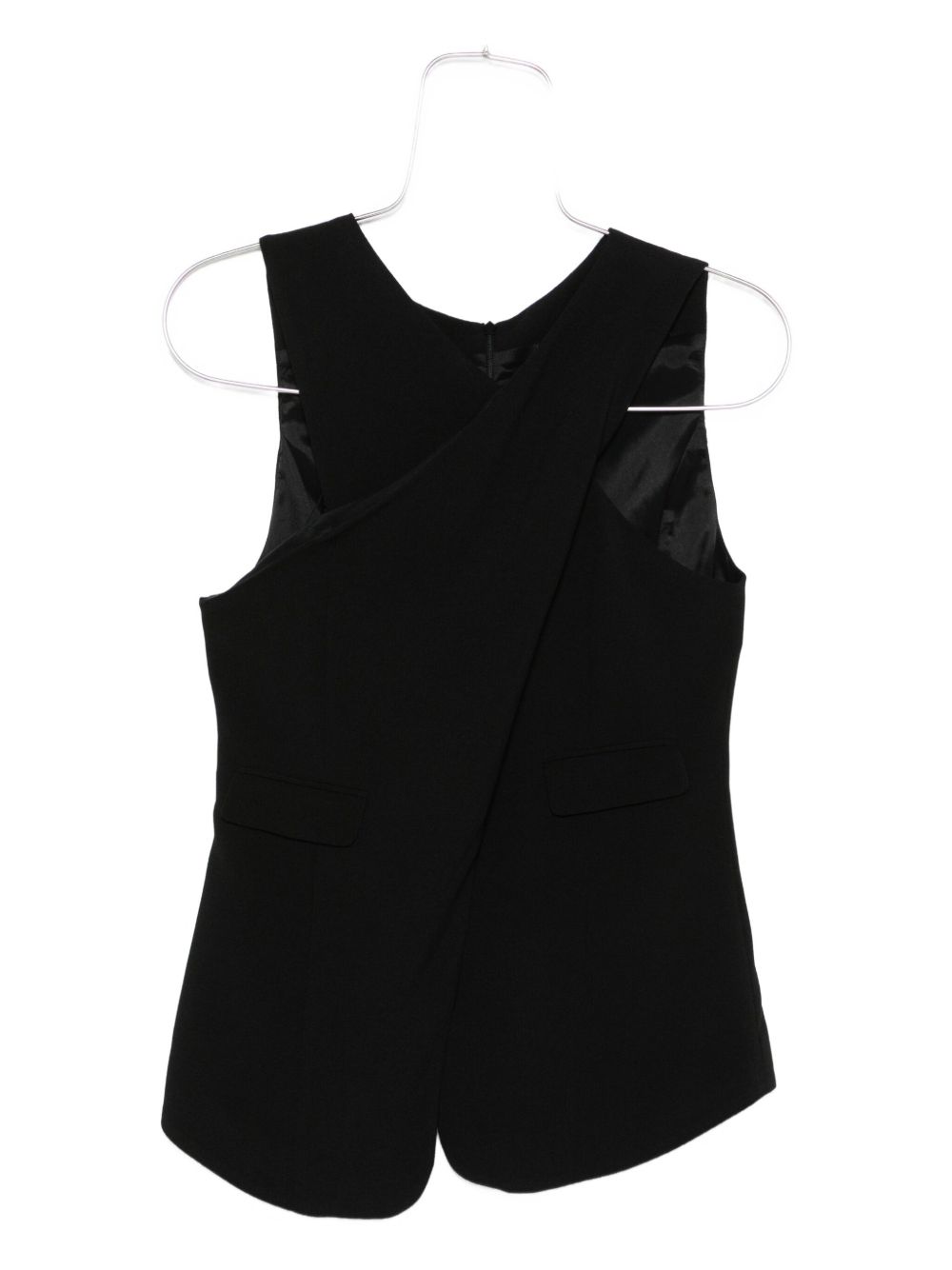 Emporio Armani Wrapped Black Jersey Top Black