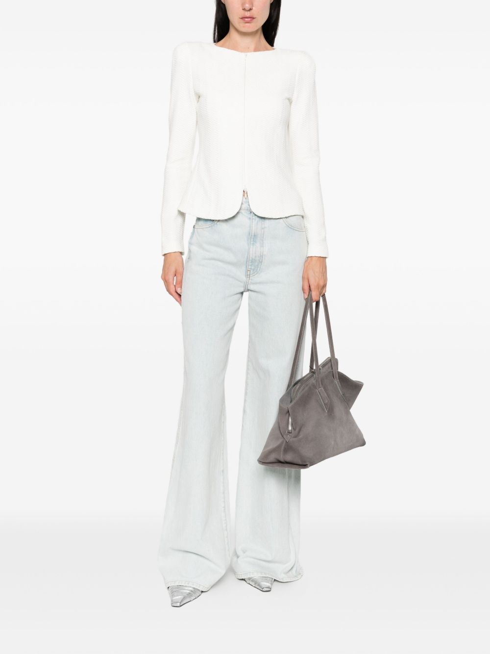 Emporio Armani Cotton Blend Single-Breasted Blazer Jacket White