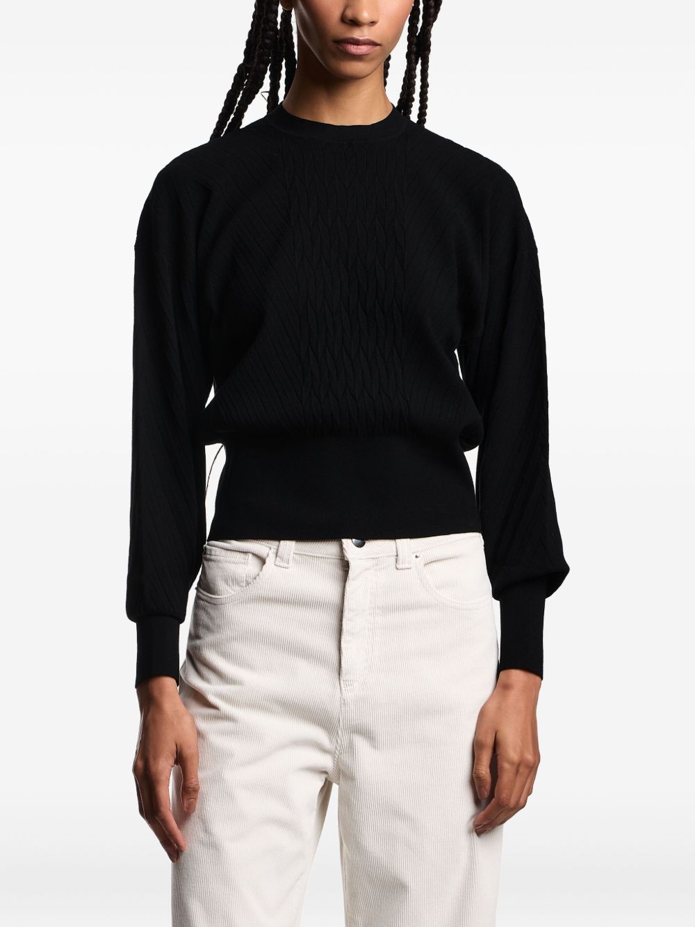 Emporio Armani Capsule Balloon Sleeve Black Sweater Black