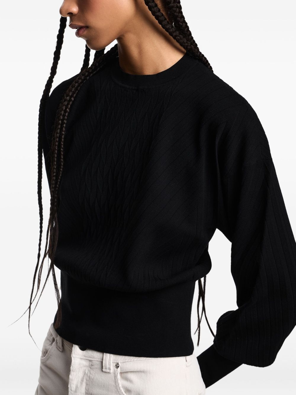 Emporio Armani Capsule Balloon Sleeve Black Sweater Black