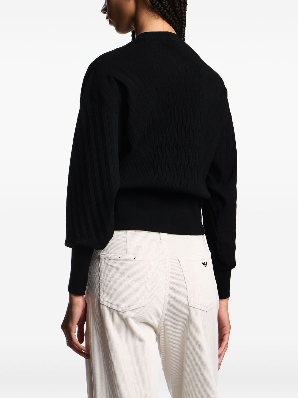 Emporio Armani Capsule Balloon Sleeve Black Sweater Black