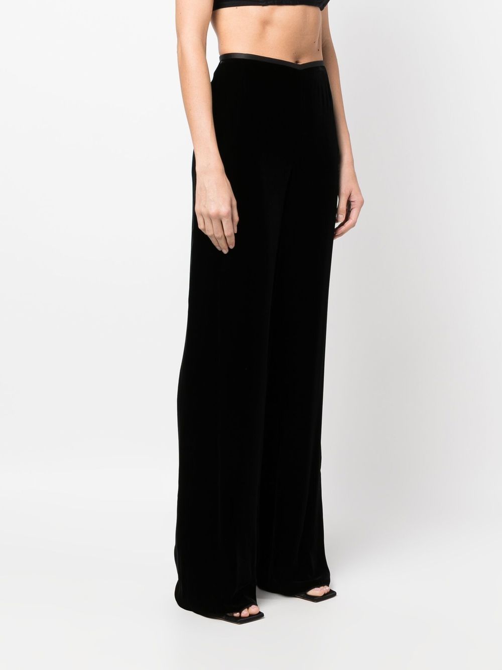 Emporio Armani Fine Knit Straight-Leg Trousers Black