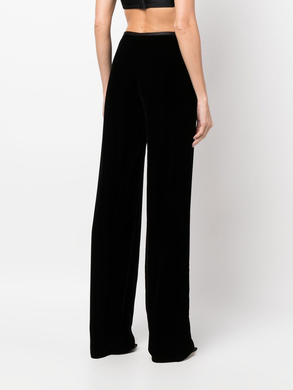 Emporio Armani Fine Knit Straight-Leg Trousers Black