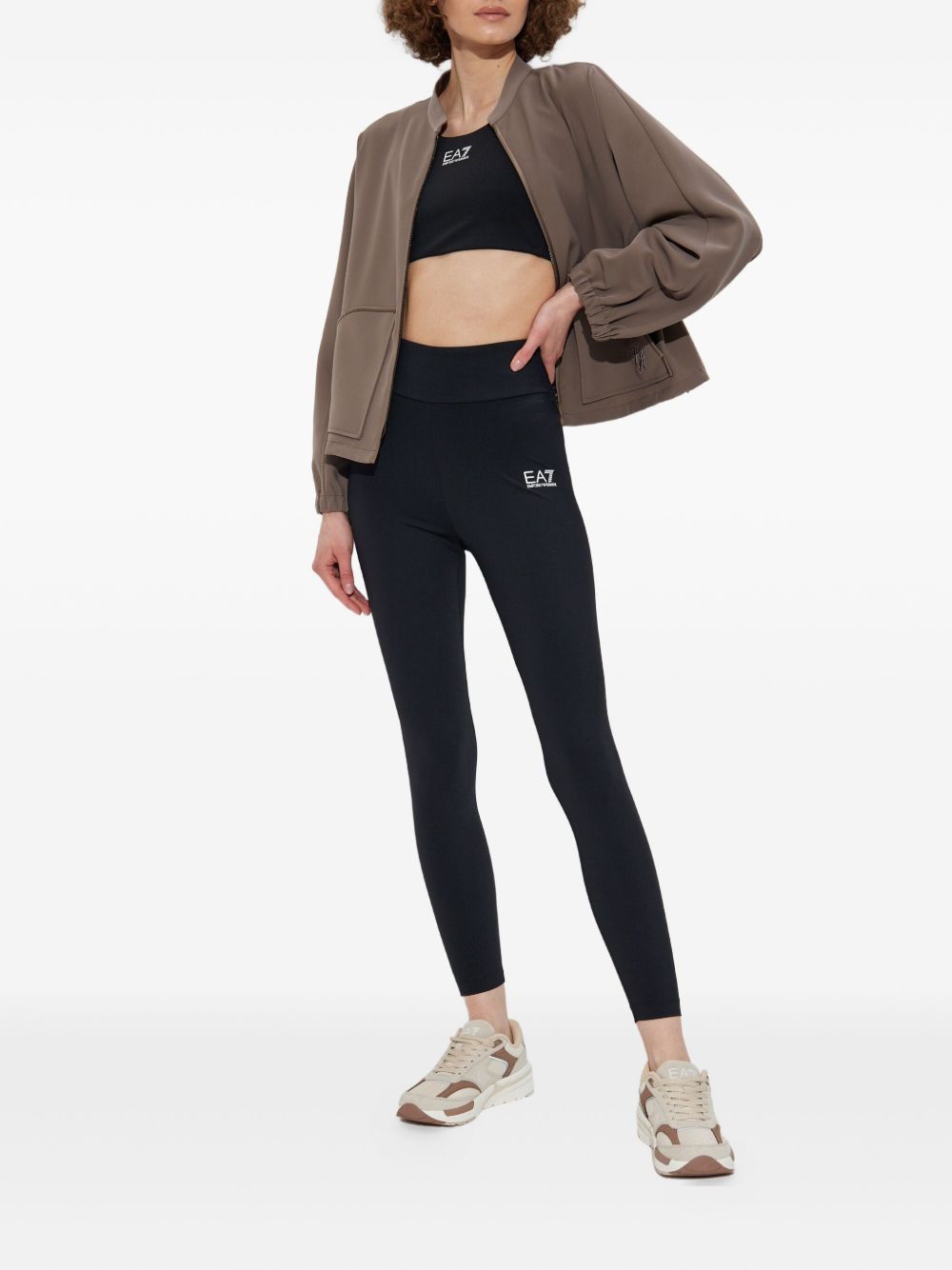 Emporio Armani Zip-Up Blouson Jacket with Oversized Pockets Dove Grey