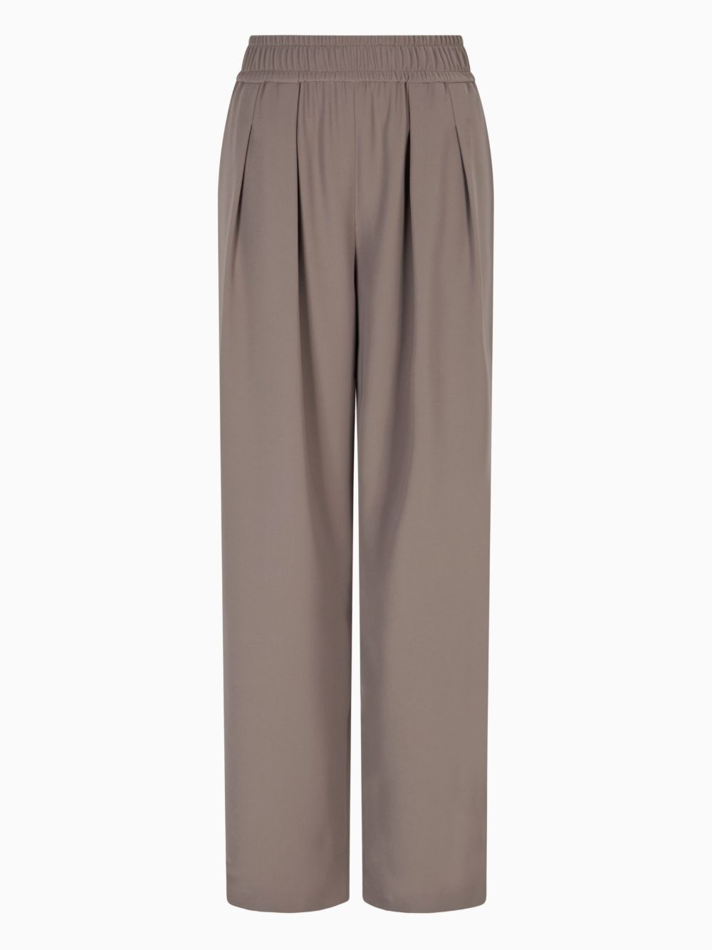 Emporio Armani Trousers in Dove Grey with Pleats and Elastic Waistband Dove Grey