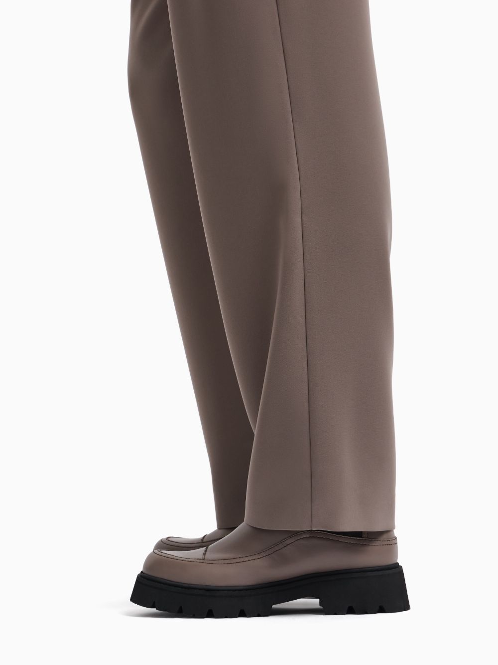 Emporio Armani Trousers in Dove Grey with Pleats and Elastic Waistband Dove Grey