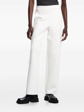 Emporio Armani Straight-Leg Ivory Trousers with Elastic Waistband Ivory